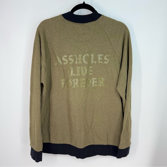 Assholes Live Forever Streetwear Men's Olive Zip Up Jacket - Picture 2 of 4